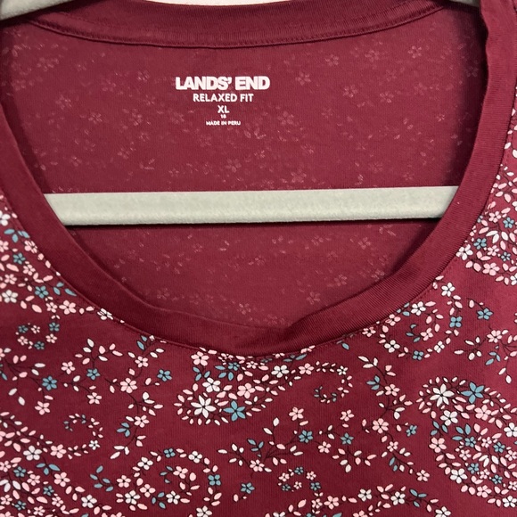 Lands' End Burgundy Paisley Women's Blouse - Picture 2 of 3